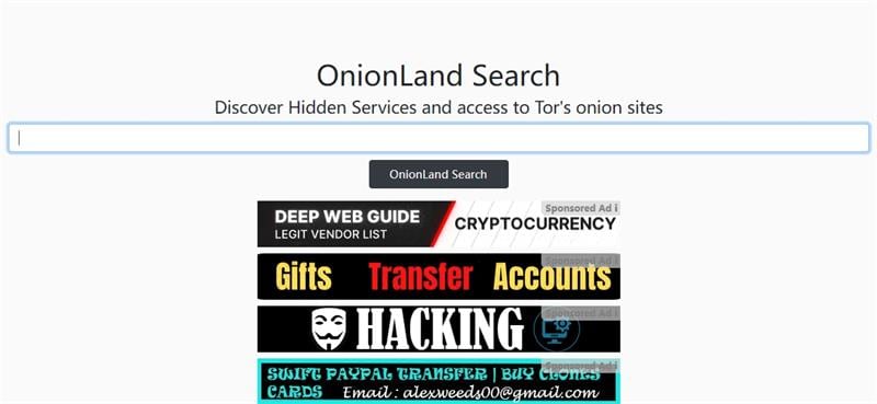 dark web search engine with tor - onionland search
