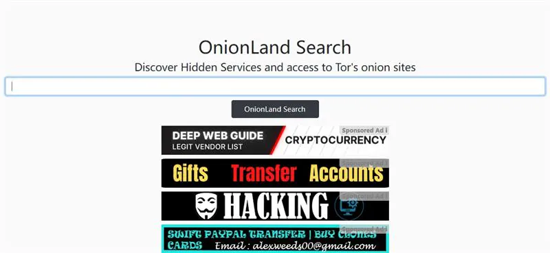 zoekmachine voor het donkere web met tor - onionland search