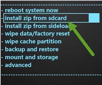 install zip from sdcard