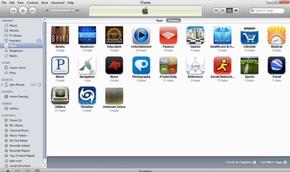 Apps in iTunes öffnen