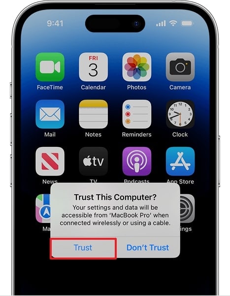 tap on the trust option