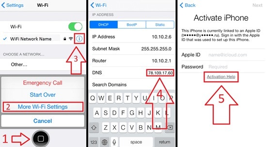 bypass icloud activation lock screen using dns