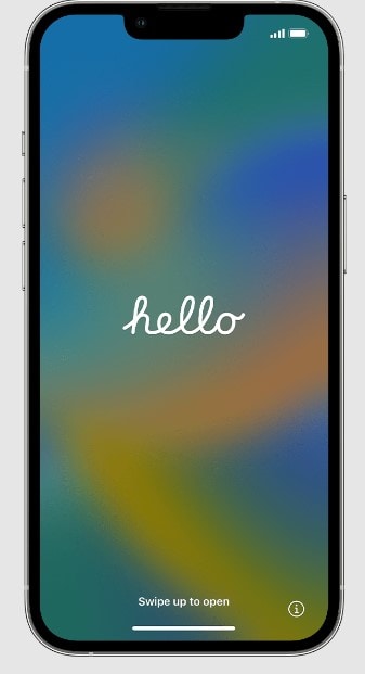Der Hello Bildschirm nach dem Löschen der iOS 16 Beta Version