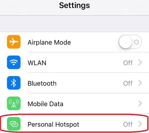 personal hotspot on iphone