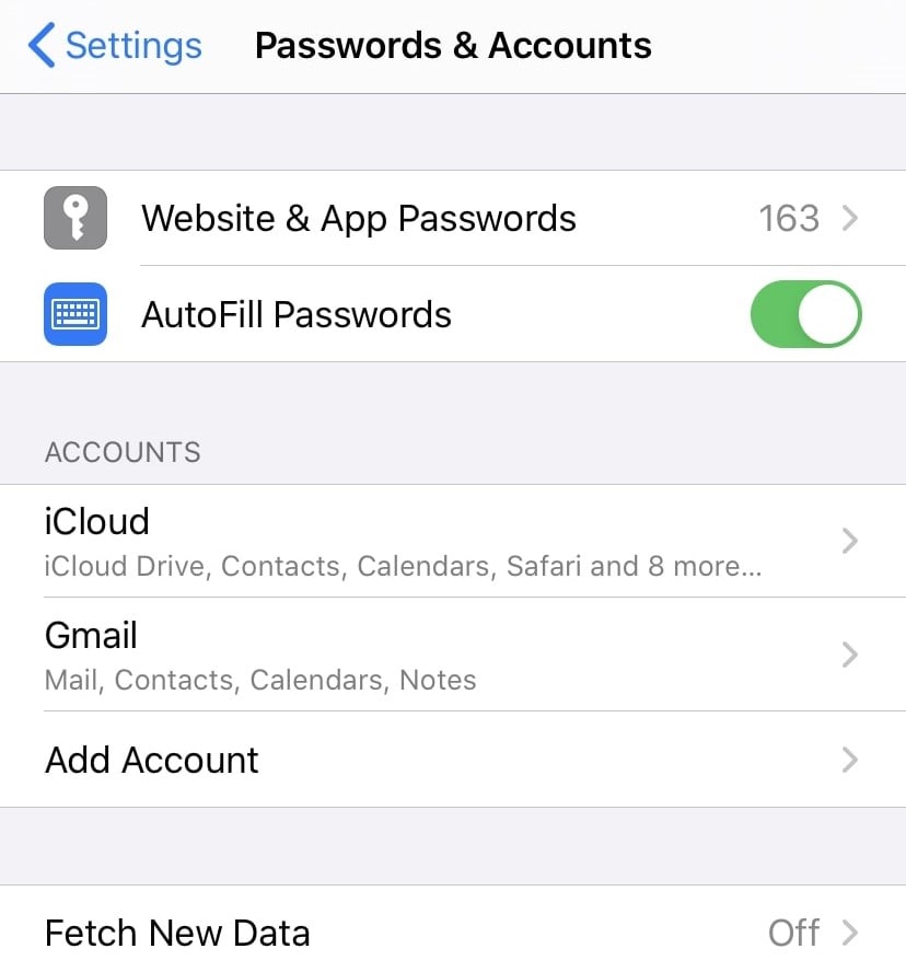 fetch new data iphone settings