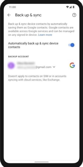backup and sync contacts to gmail