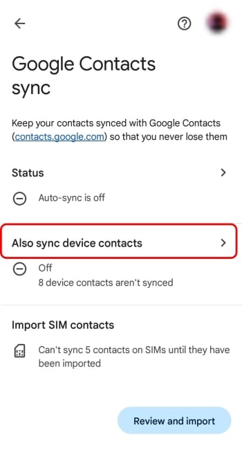 android sync device contacts