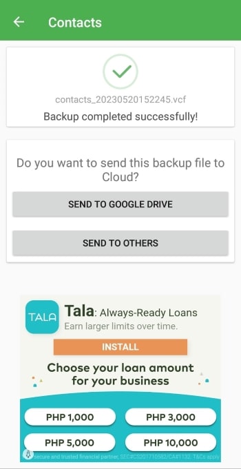 completed process in super backup app