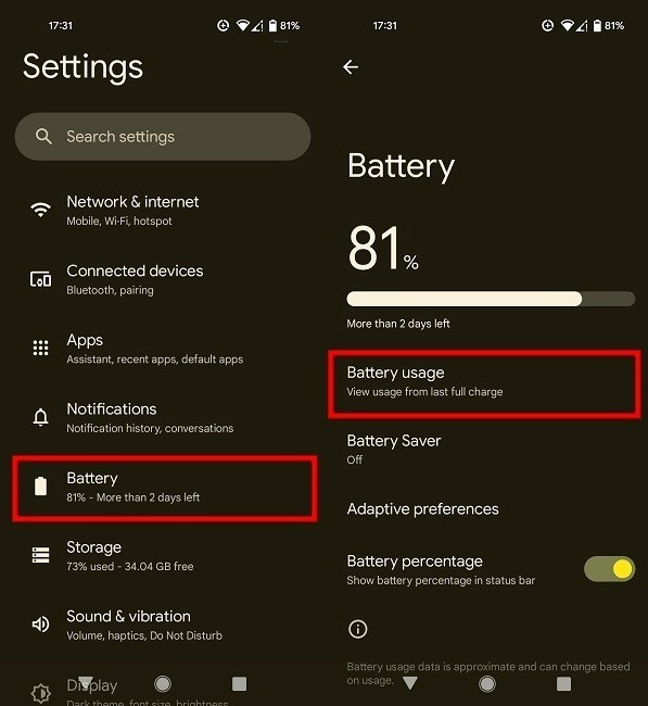 android device settings
