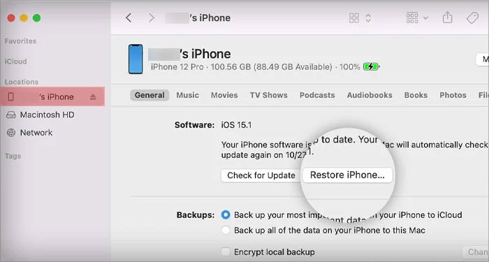 restore an iphone attempting data recovery after an update