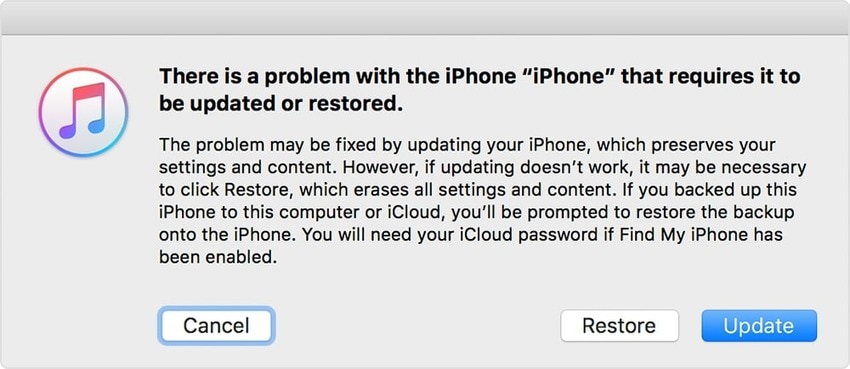 itunes message for an iphone stuck on attempting data recovery