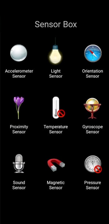 Sensor Box tools and features.