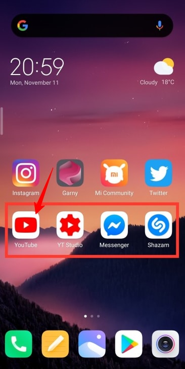 finding youtube app on xiaomi