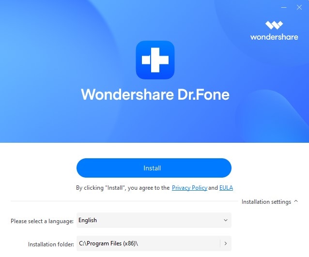 dr fone manager installation wizard