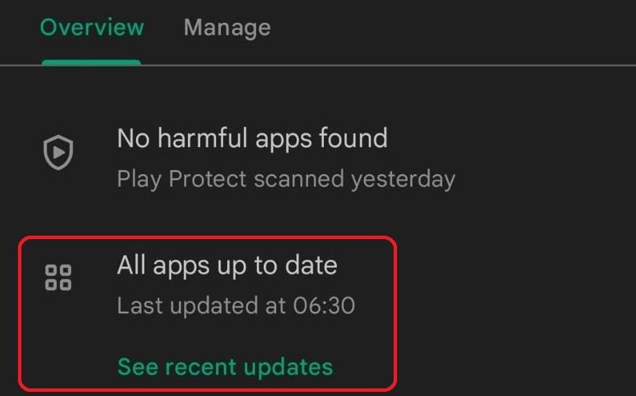 manage app android by updating