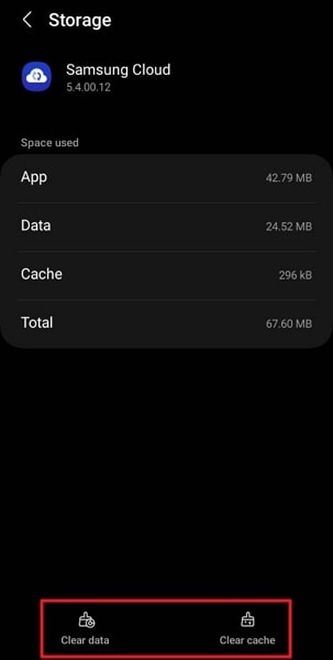 choose clear data or clear cache