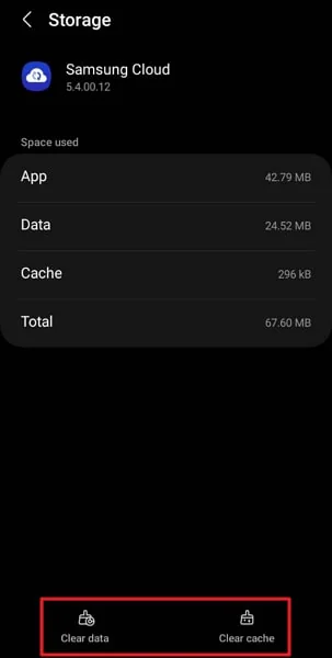 choose clear data or clear cache