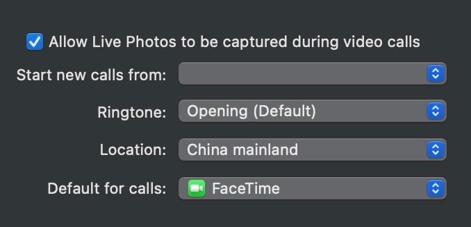 change facetime location on mac