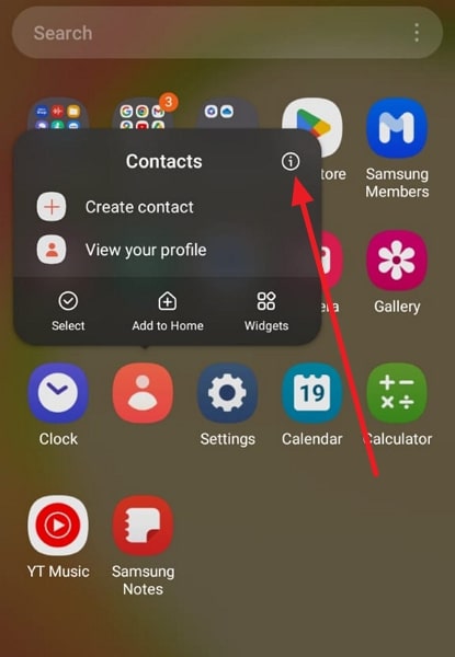 tik op het app info icoon