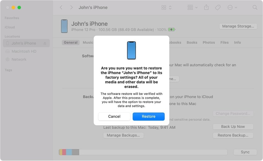 restoring an iphone showing the apple logo and turning off