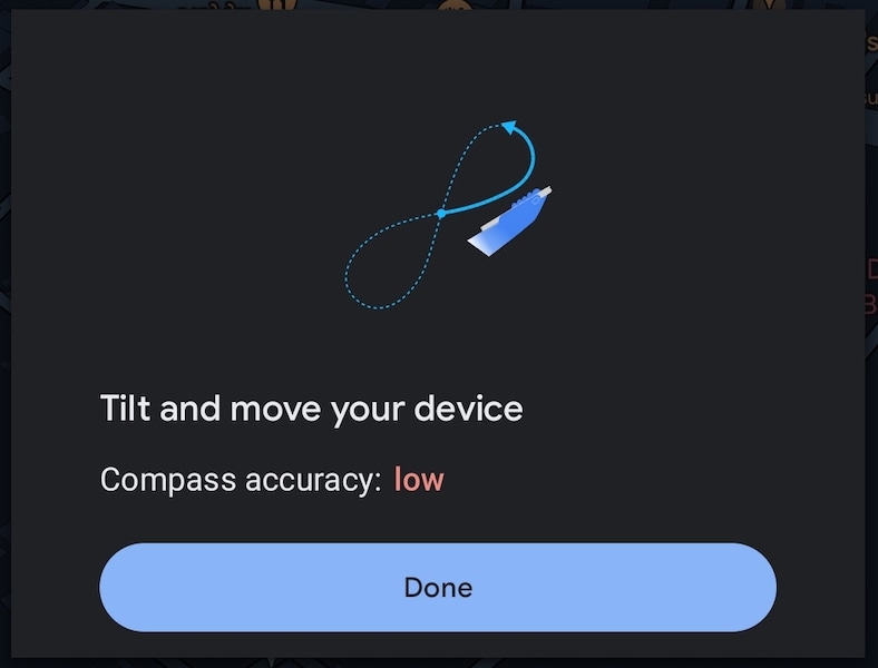 tilt device to calibrate compass