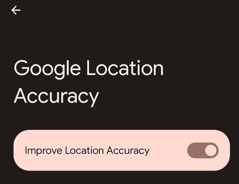 google location accuracy toggle
