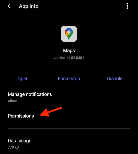 google maps location permissions