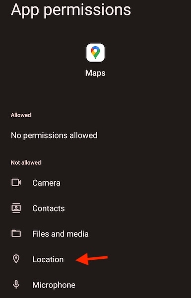 google maps location settings