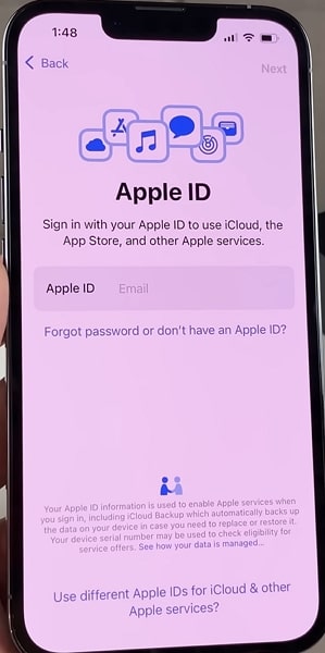 login to apple id