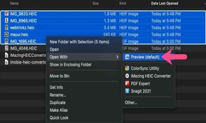 convert heic to jpg using Preview