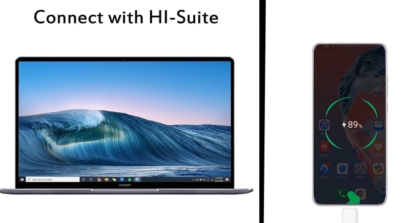 connect huawei with the device