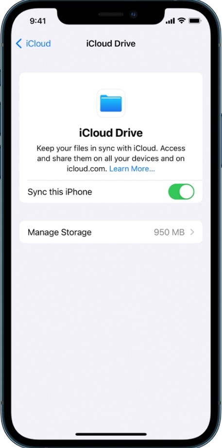 iphone icloud drive interface