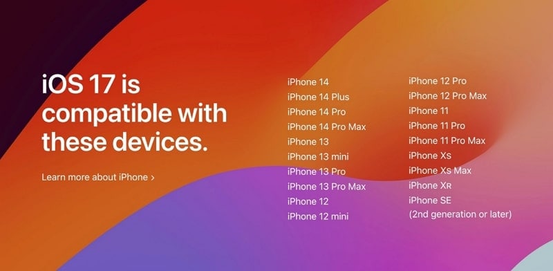 ios 17 compatible devices