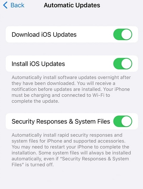 Automatische Updates auf dem iPhone