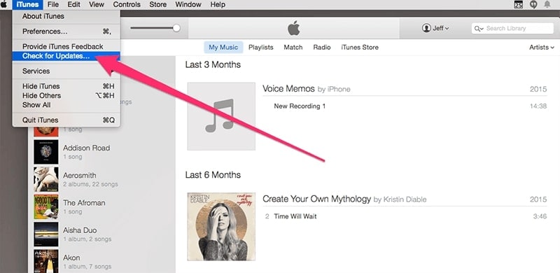 تحديث itunes على نظام mac