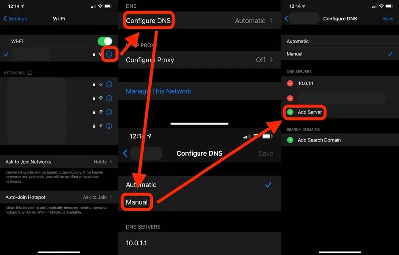 utilizar el método dns