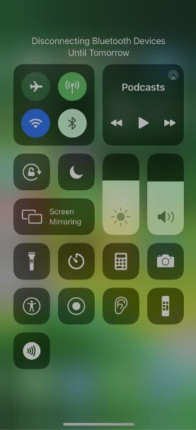 bluetooth disconnected on iphone