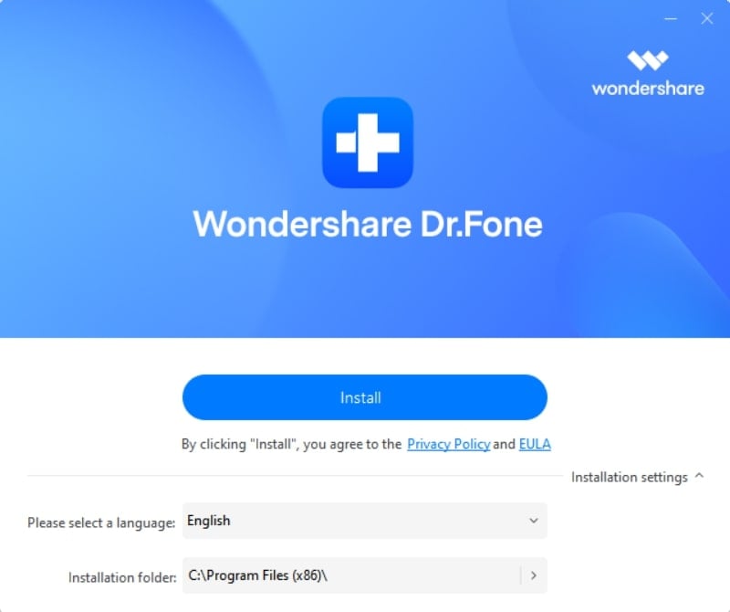 install latest wondershare dr.fone