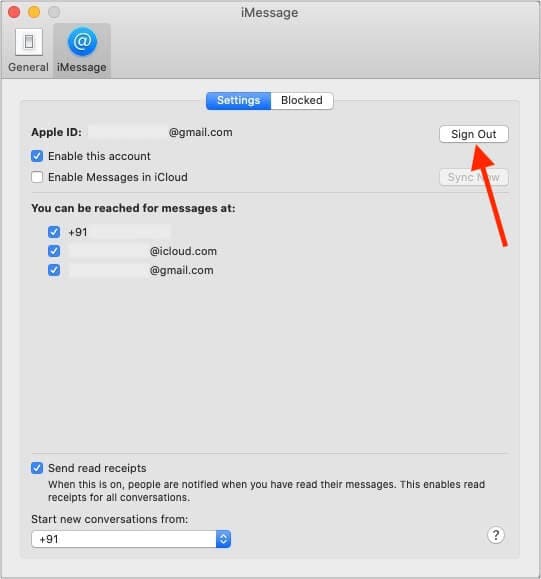 Activar y desactivar los mensajes de Mac