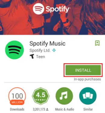 herinstallatie spotify op Android