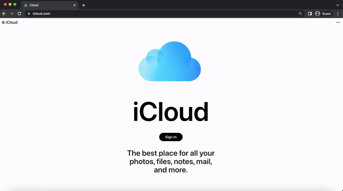 icloud on pc browser