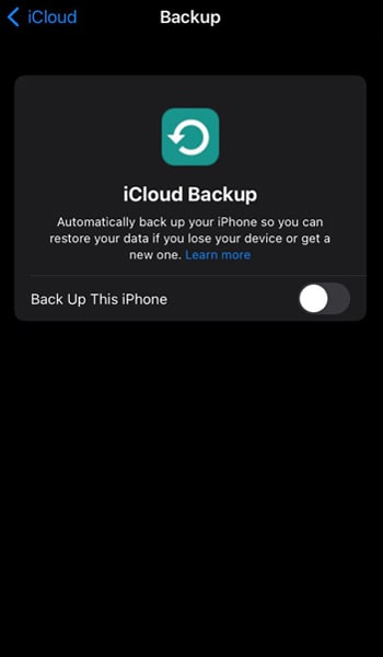 Turn on iCloud iPhone backup.