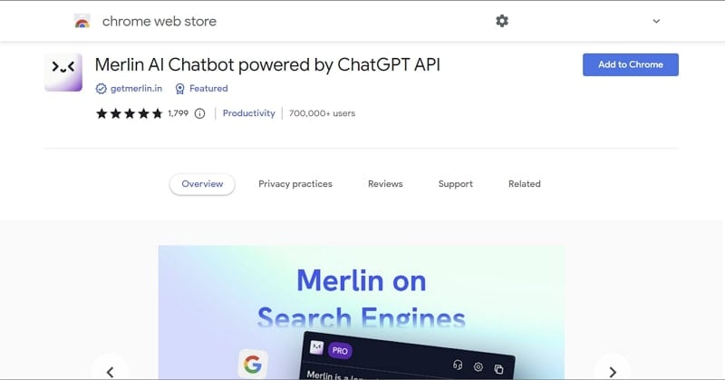 Merlin AI extensión de ChatGPT para Chrome