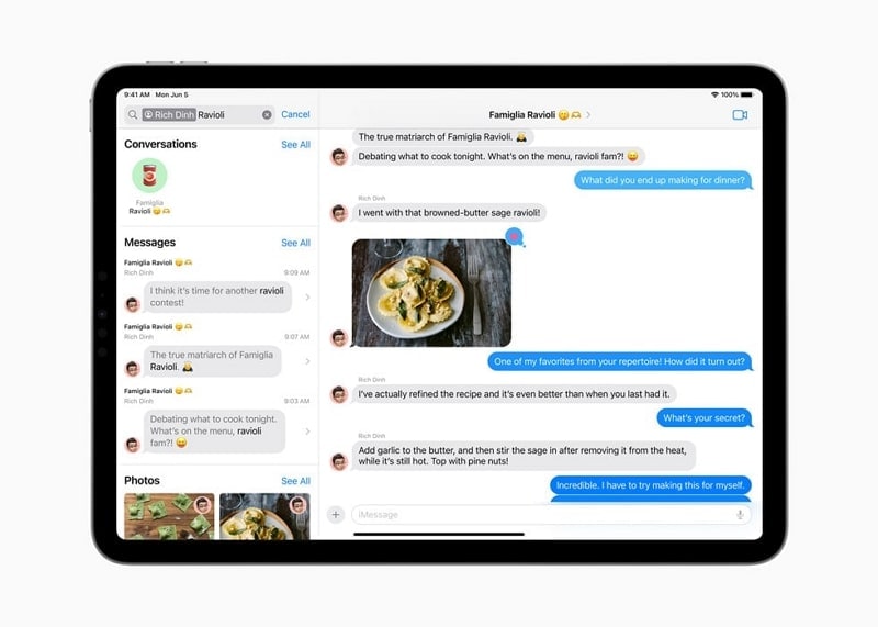 Funzione messaggi ipados 17