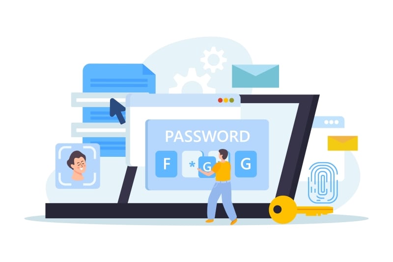 person creating a password illustration