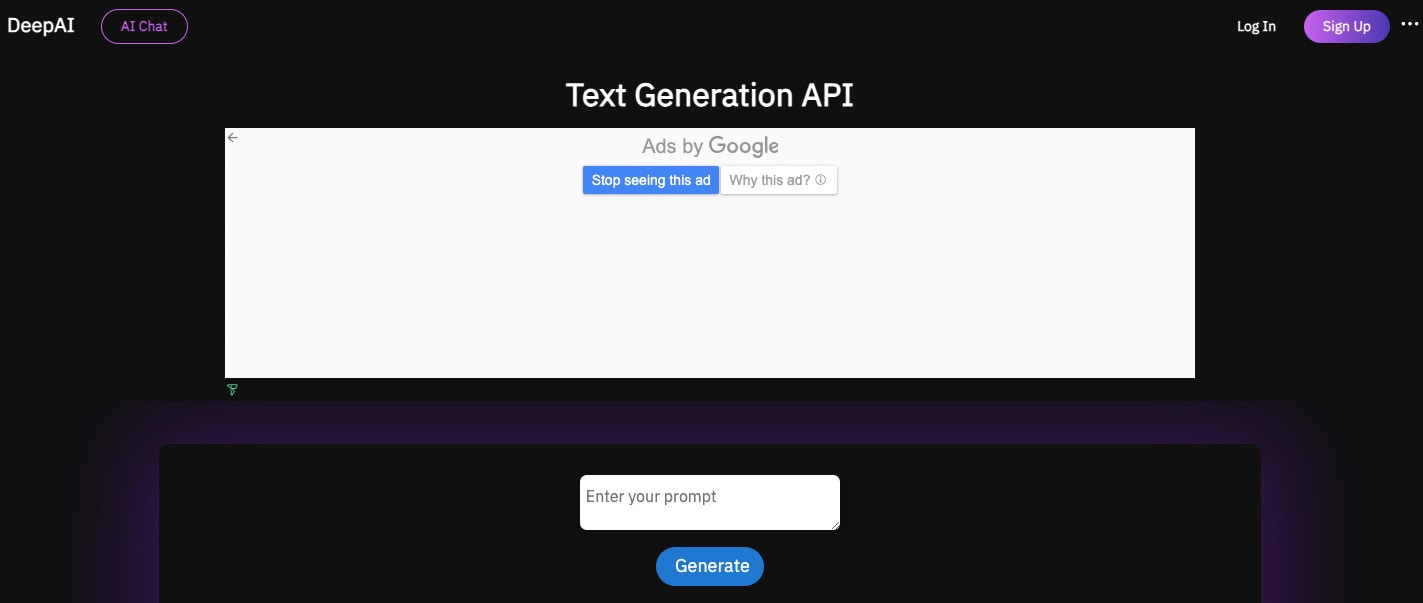 deepai text generation api