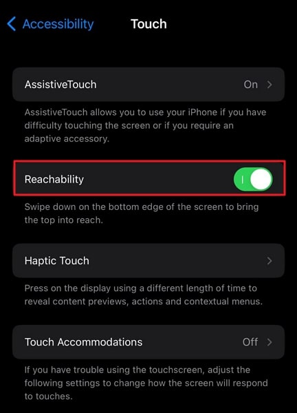 disable the reachability feature