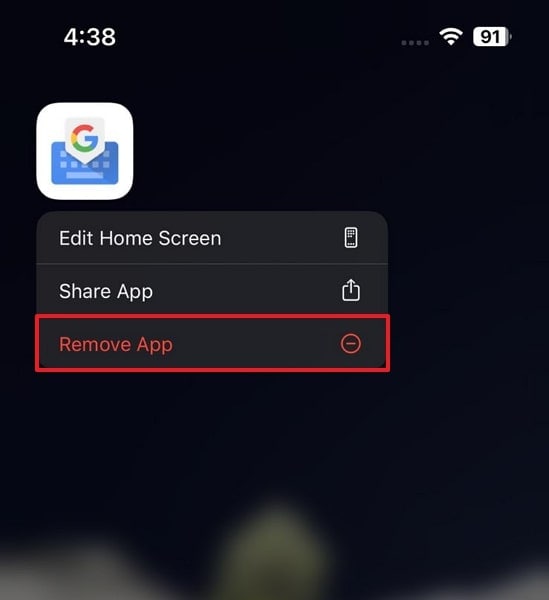 proceed with remove app