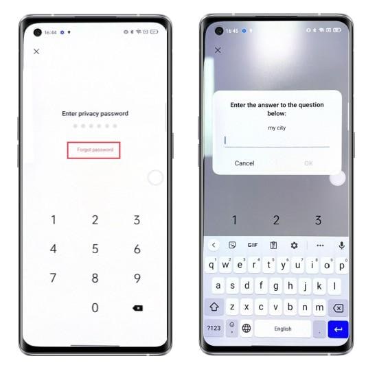 unlock realme by google security questions