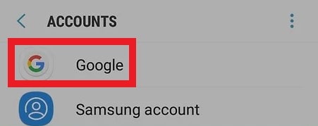 google account on samsung device